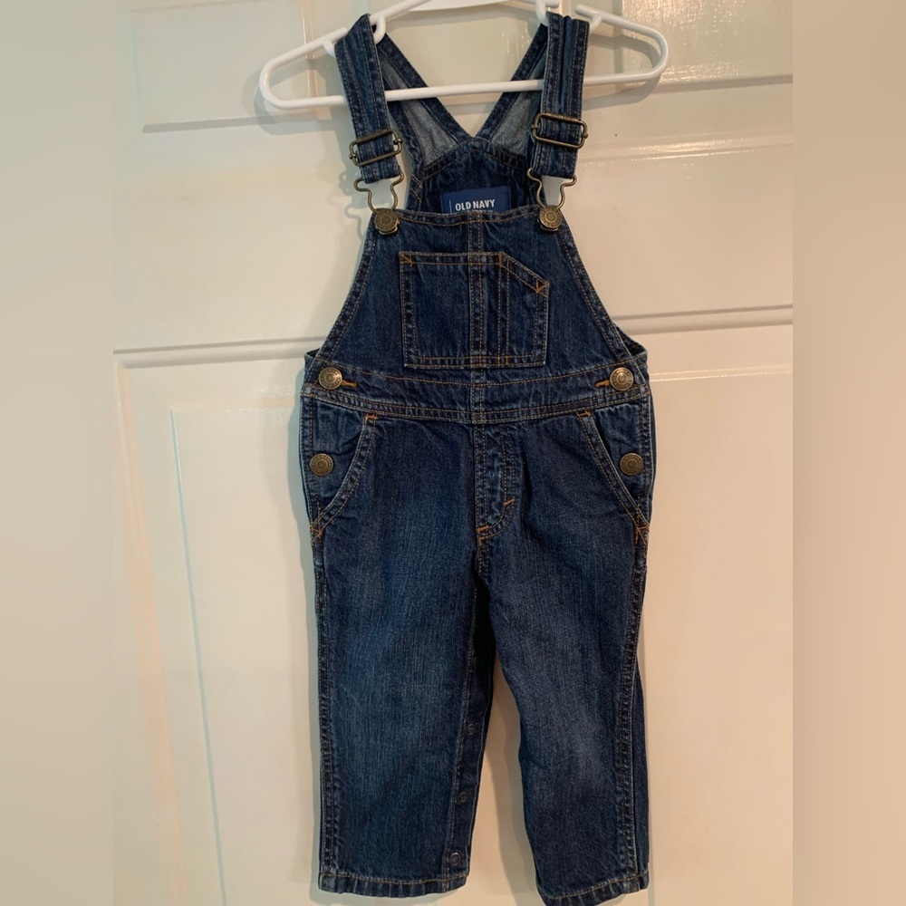 Old Navy Medium Wash Infant Boys Denim Bib Overalls Size 18-24M